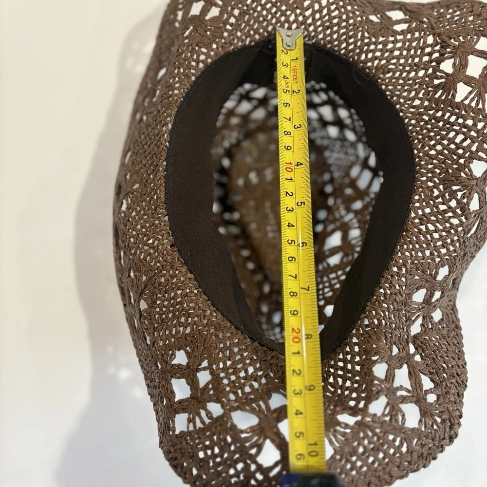 Peter Grimm Straw Cowboy Hat Womens Western Cowgirl Sun Beach Chocolate Brown